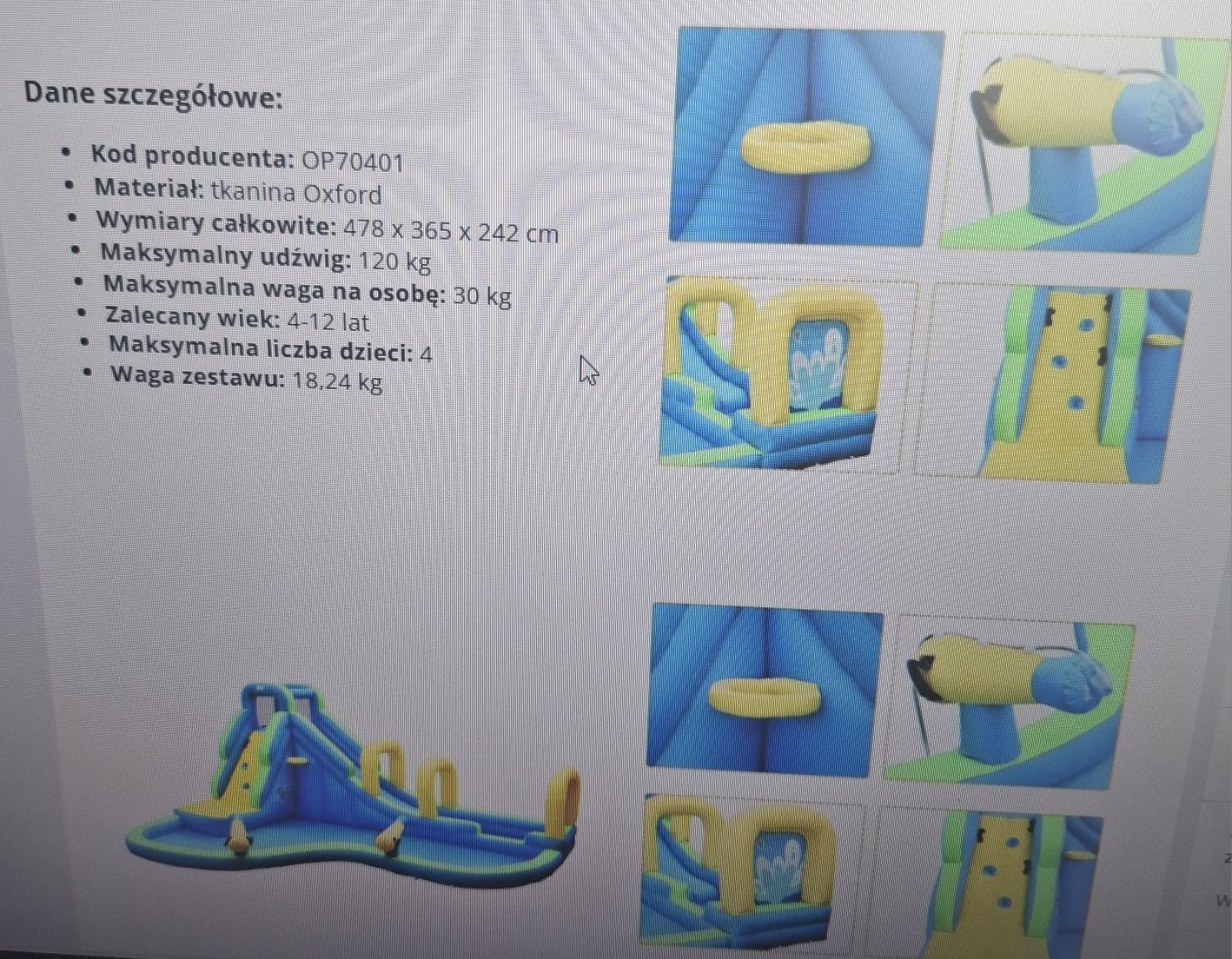 Nowość, Zjeżdżalnia dmuchana, basen, armatki wodne dla dzieci