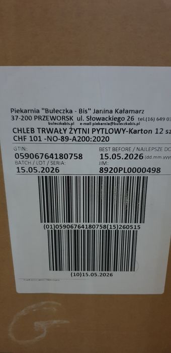 Chleb Wojskowy 2 kartony 24 szt.