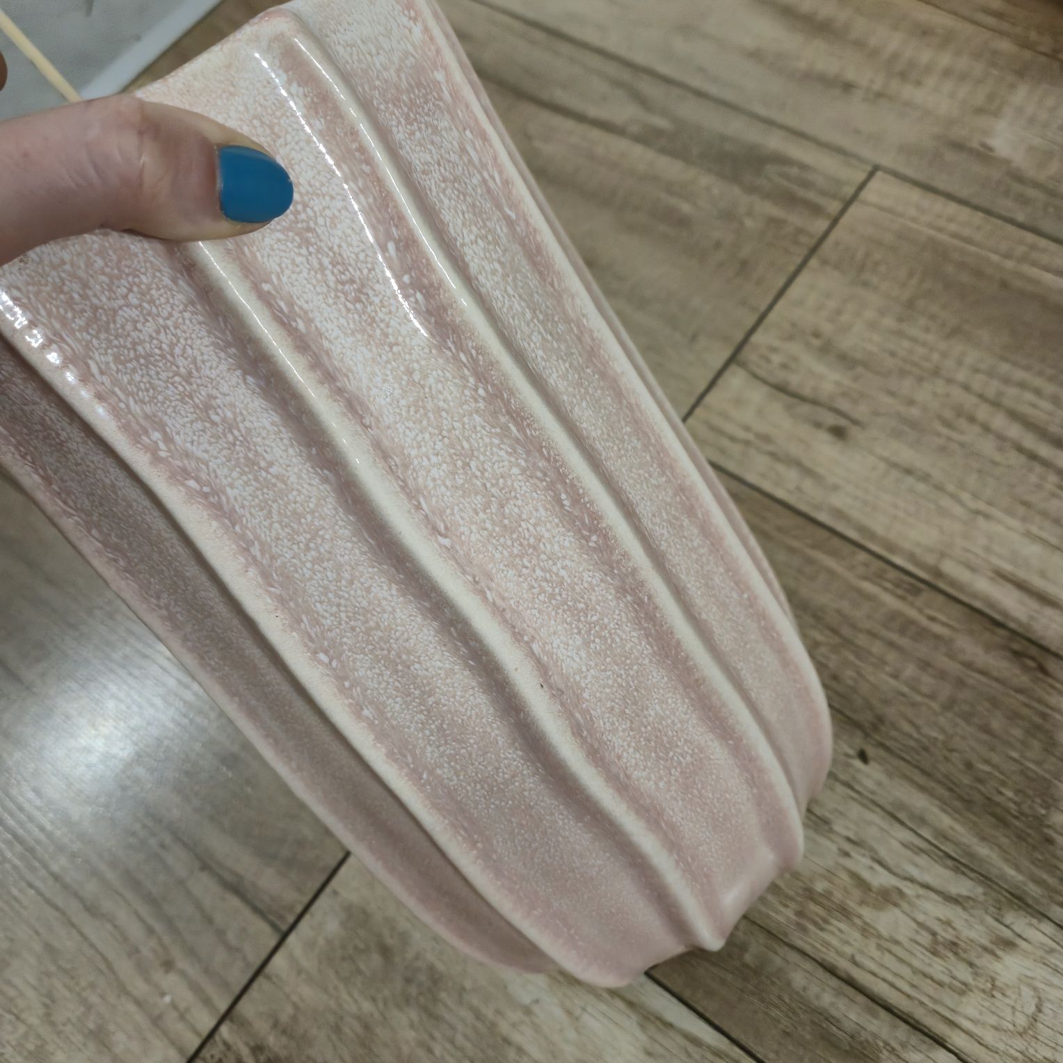 MNIEJSZA Osłonka na doniczkę handmade soft pink