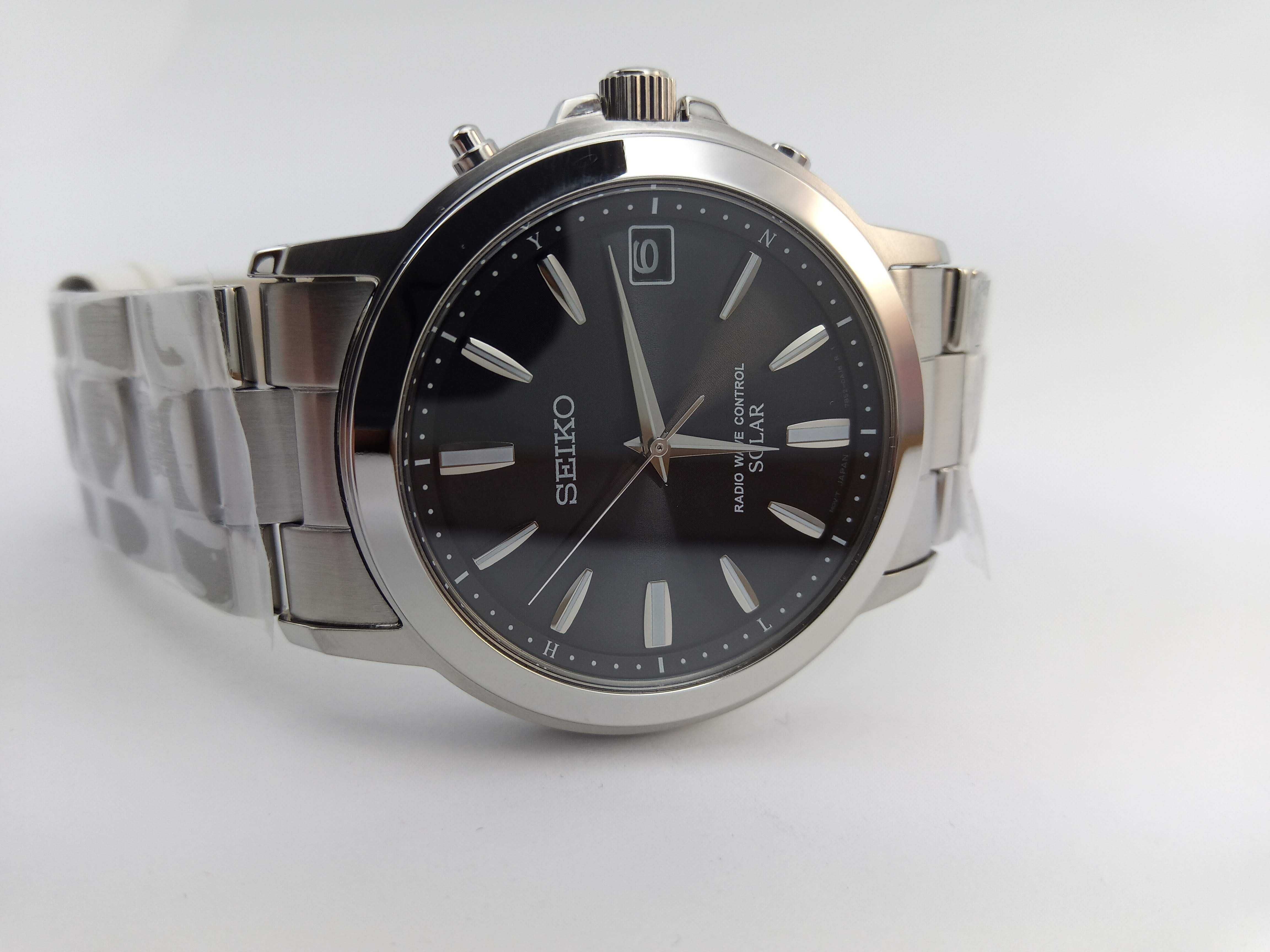 Мужские часы Seiko Solar SBTM169 солнечный заряд, радиоконтроль сапфир