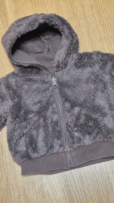 037 U bluza gruba ciepła a la kurtka dwustronna puchata h&m 56-62