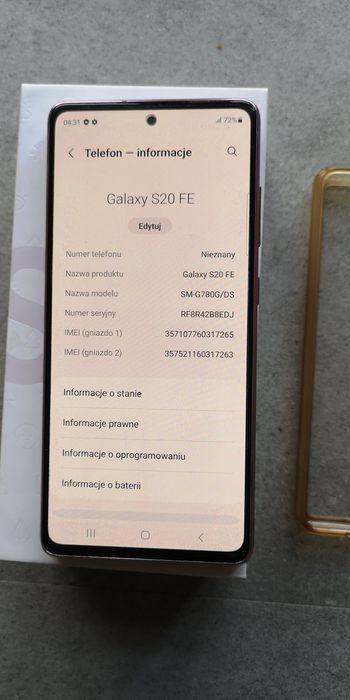 Super stan! Samsung S20 FE telefon SM-G780/DS 128GB