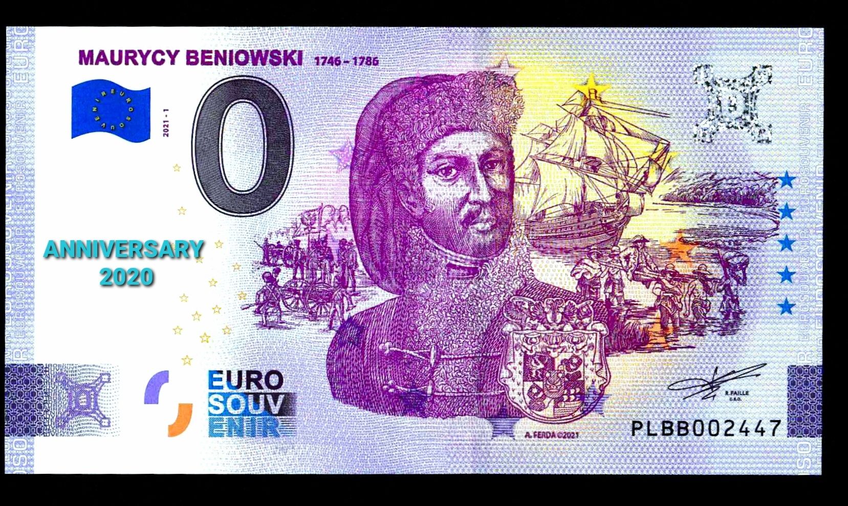0 euro Maurycy Beniowski Polska Anniversary