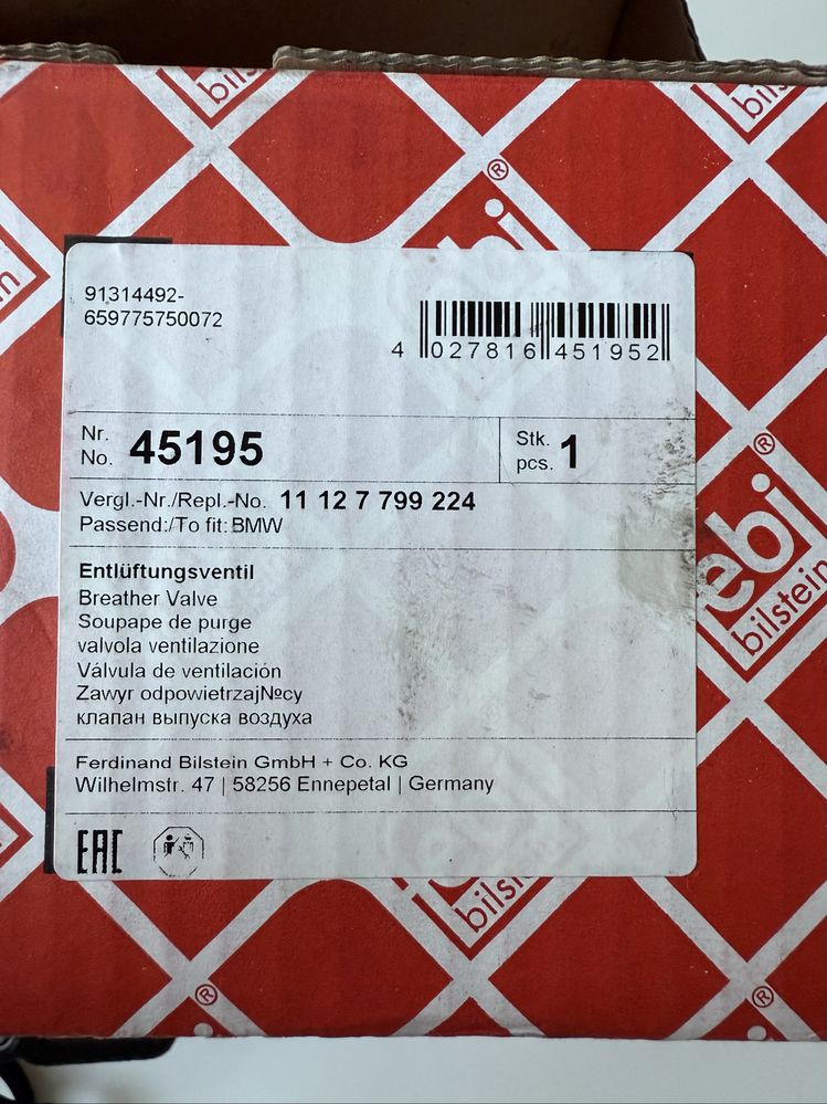 Separator oleju / zawór odmy Febi 45195