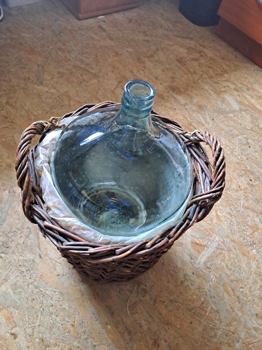 NOWY gąsior na wino wiklinowy kosz 12l