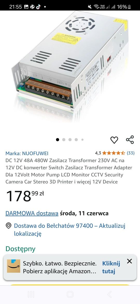 Zasilacz impulsowy  Transformer nowy