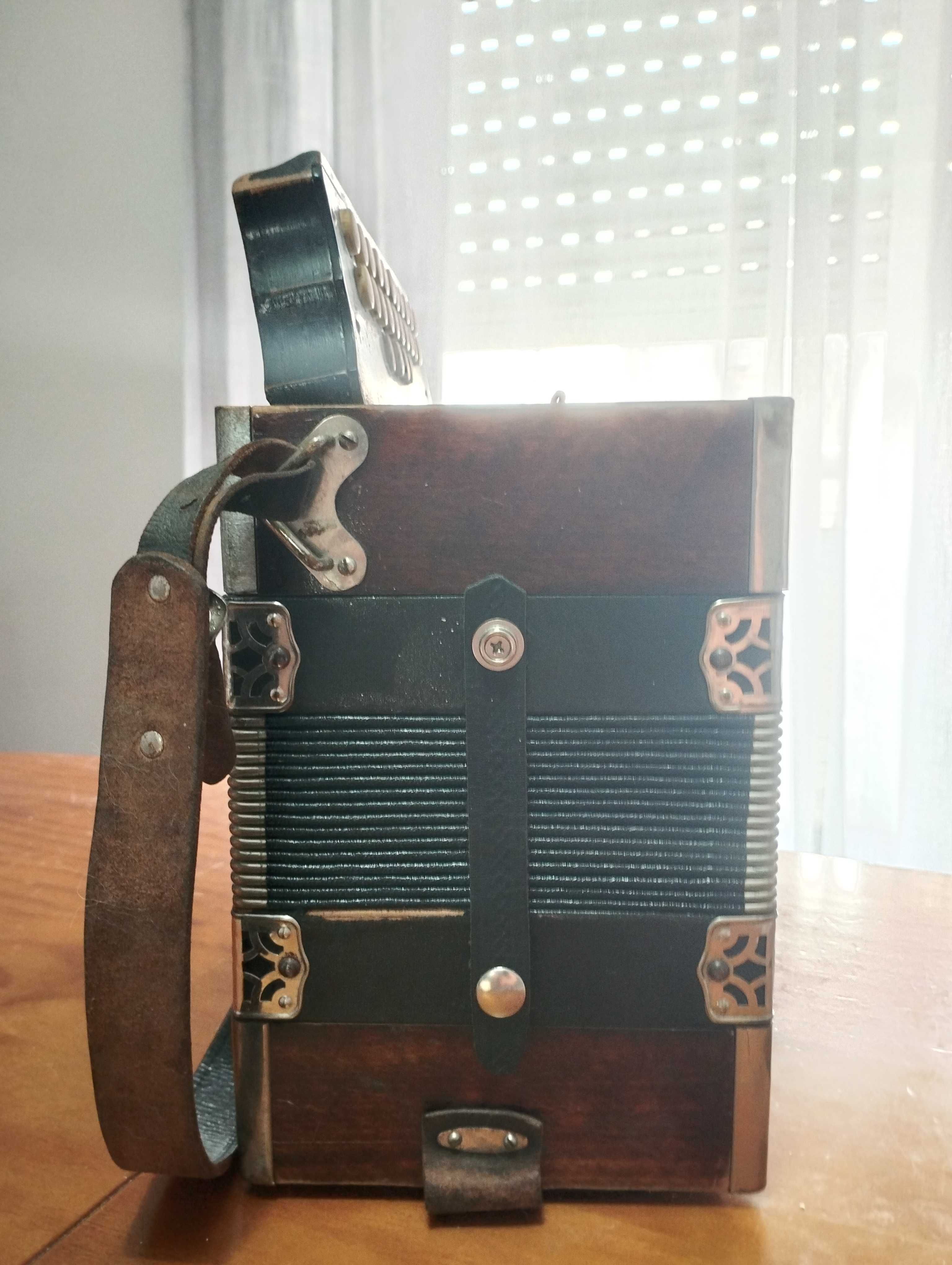 Concertina HohnerPiccola Vintage Funcional Raro Placa Fritz Bär(Suíça)