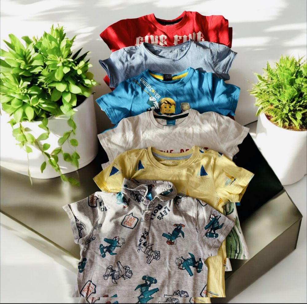 Duży zestaw 6 Top T-shirt koszulki bawełniane 110 4-5 latka Reserved