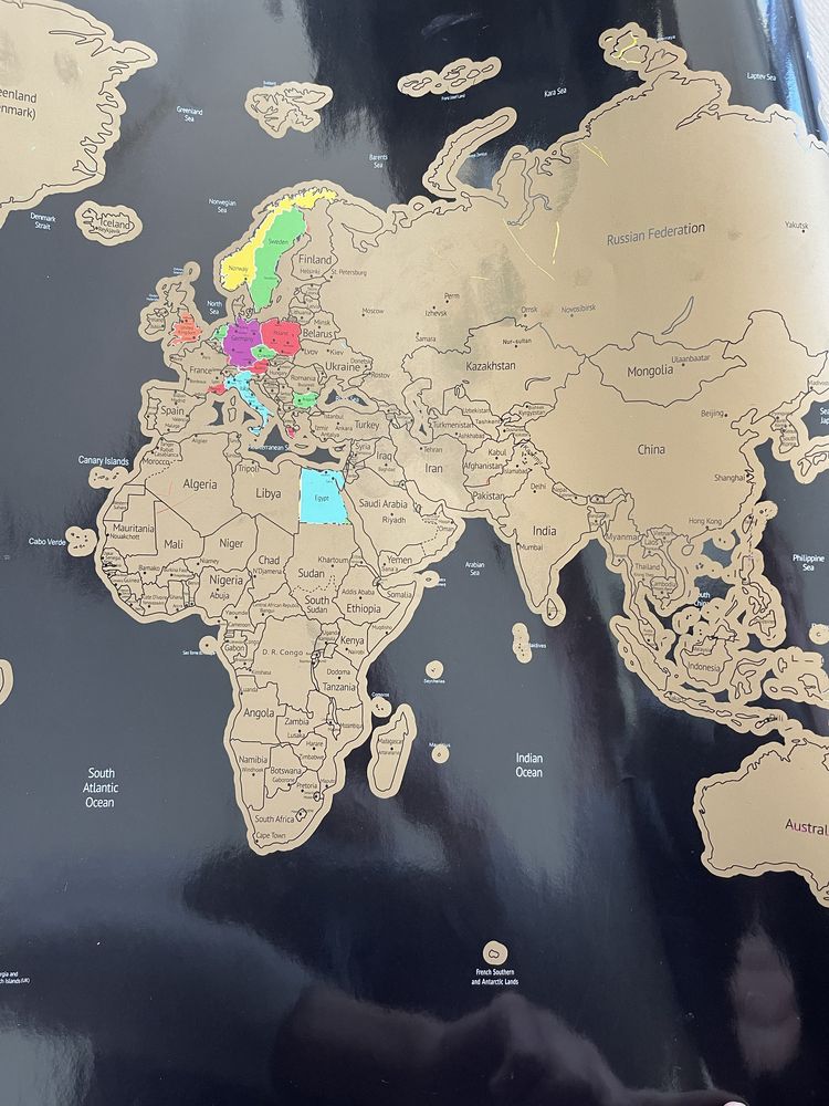 Mapa świata zdrapka