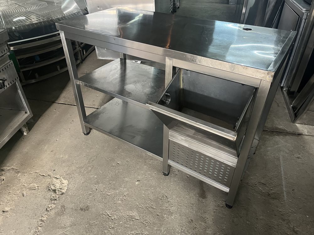 Escaparate em inox com gaveta de borras 1.25mt