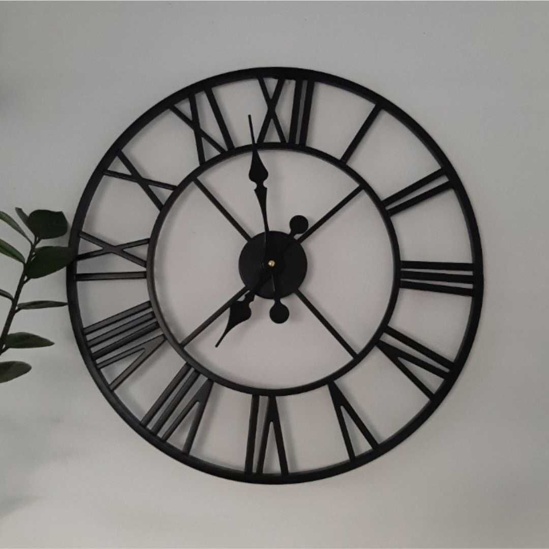 Nowy zegar vintage duży metalowy zegar ścienny 50 cm