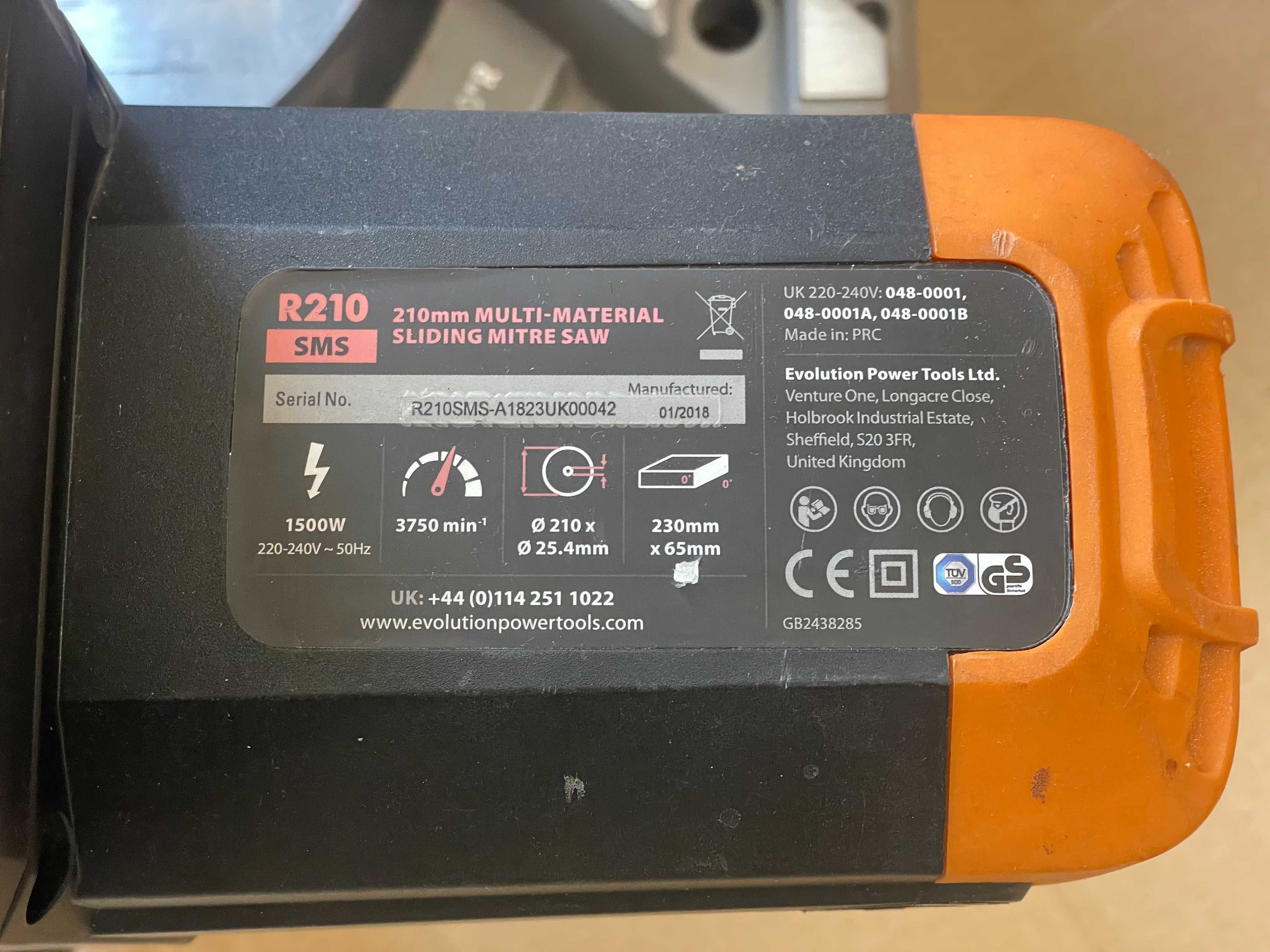 Piła ukośna Pilarka ukośnica 1500W 210mm Evolution R210SMS