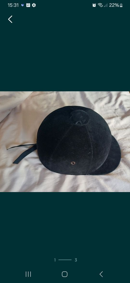 Kask Welurowy toczek jeździecki
