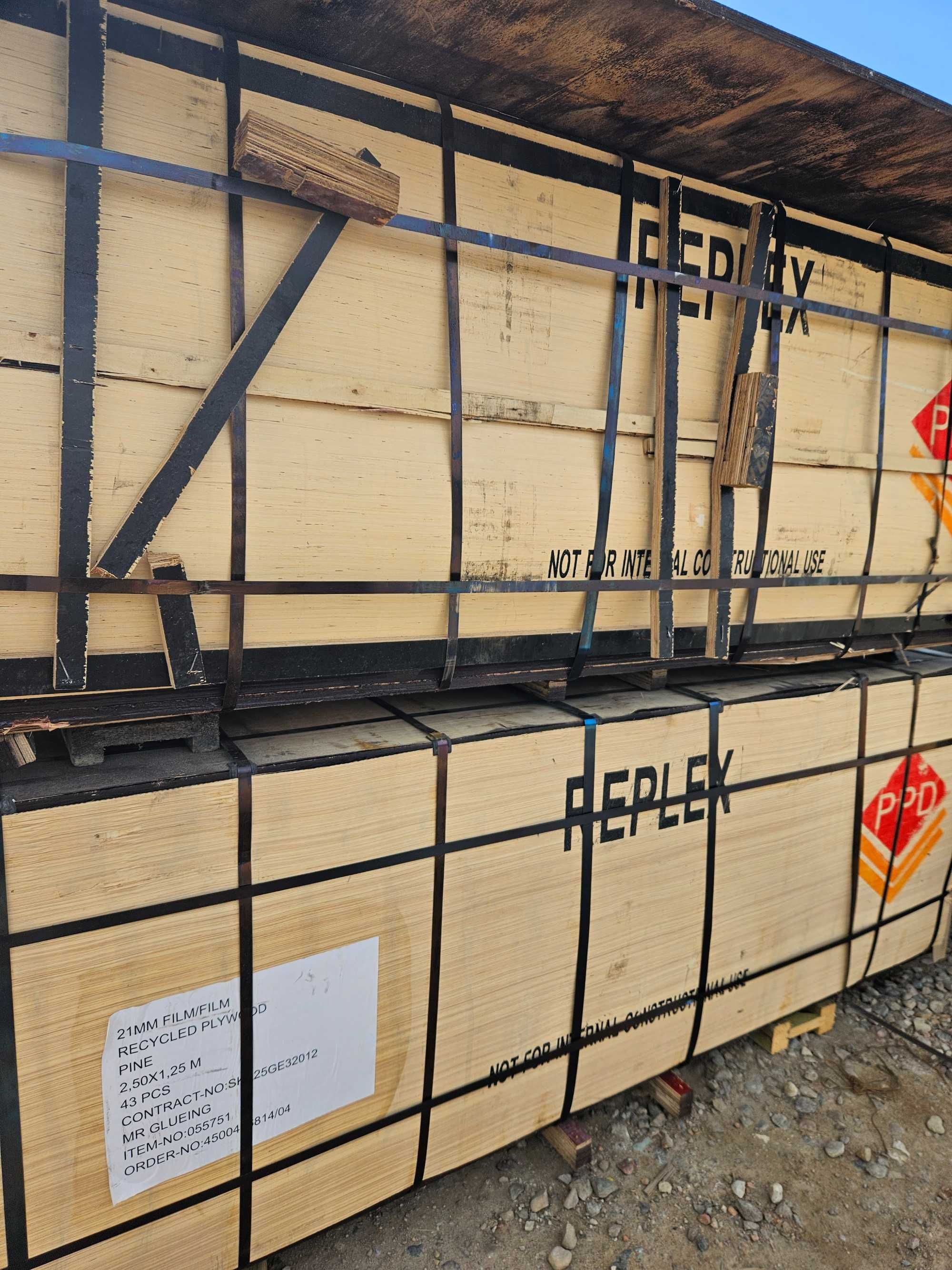 Sklejka Topolowa Replex 125x250 21mm Szalunkowa Najwyższa jakość!