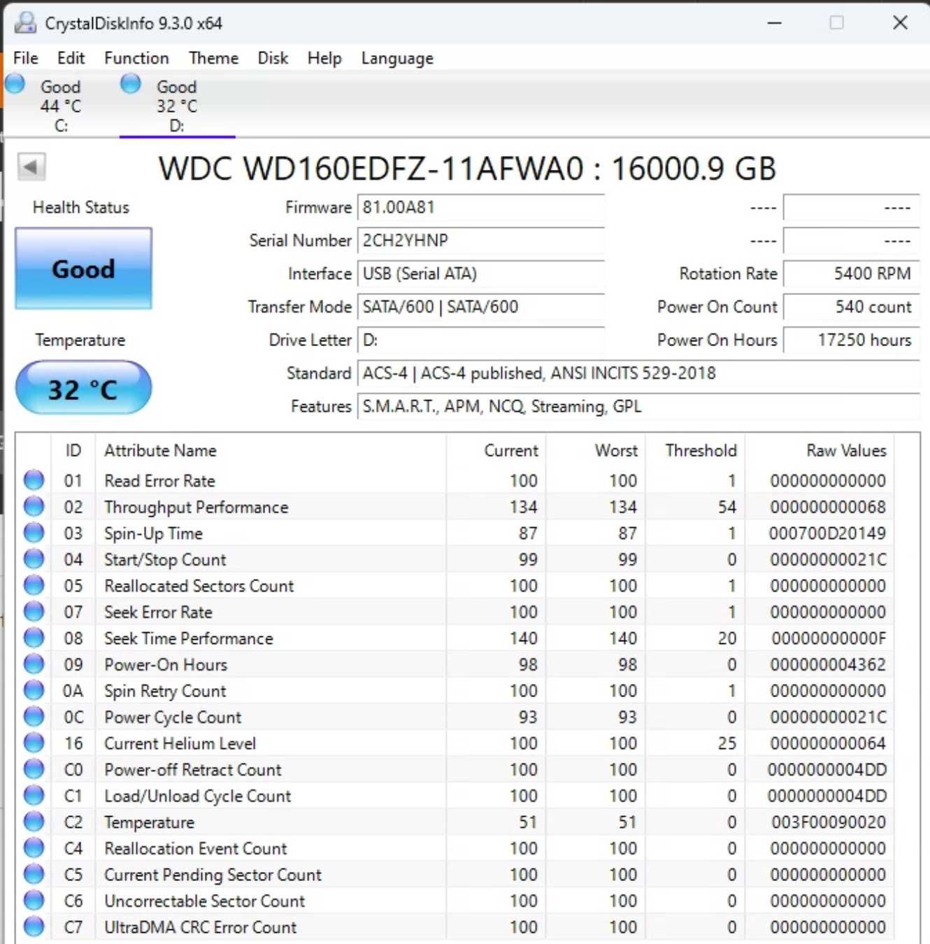 WD Elements Desktop 16 TB