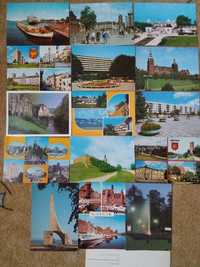 15 zapisanych kartek pocztowych z polskimi miastami