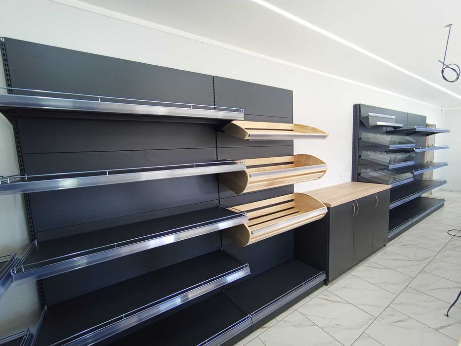 Стелажі торгові колір графіт/крем, короткий термін поставки наявність