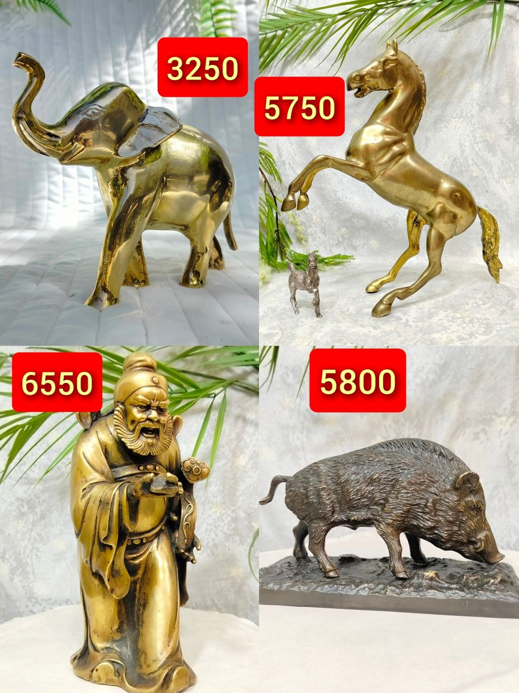 Продам статуэтки из бронзы или латуни.Слон, носорог,конь,кабан, лошадь