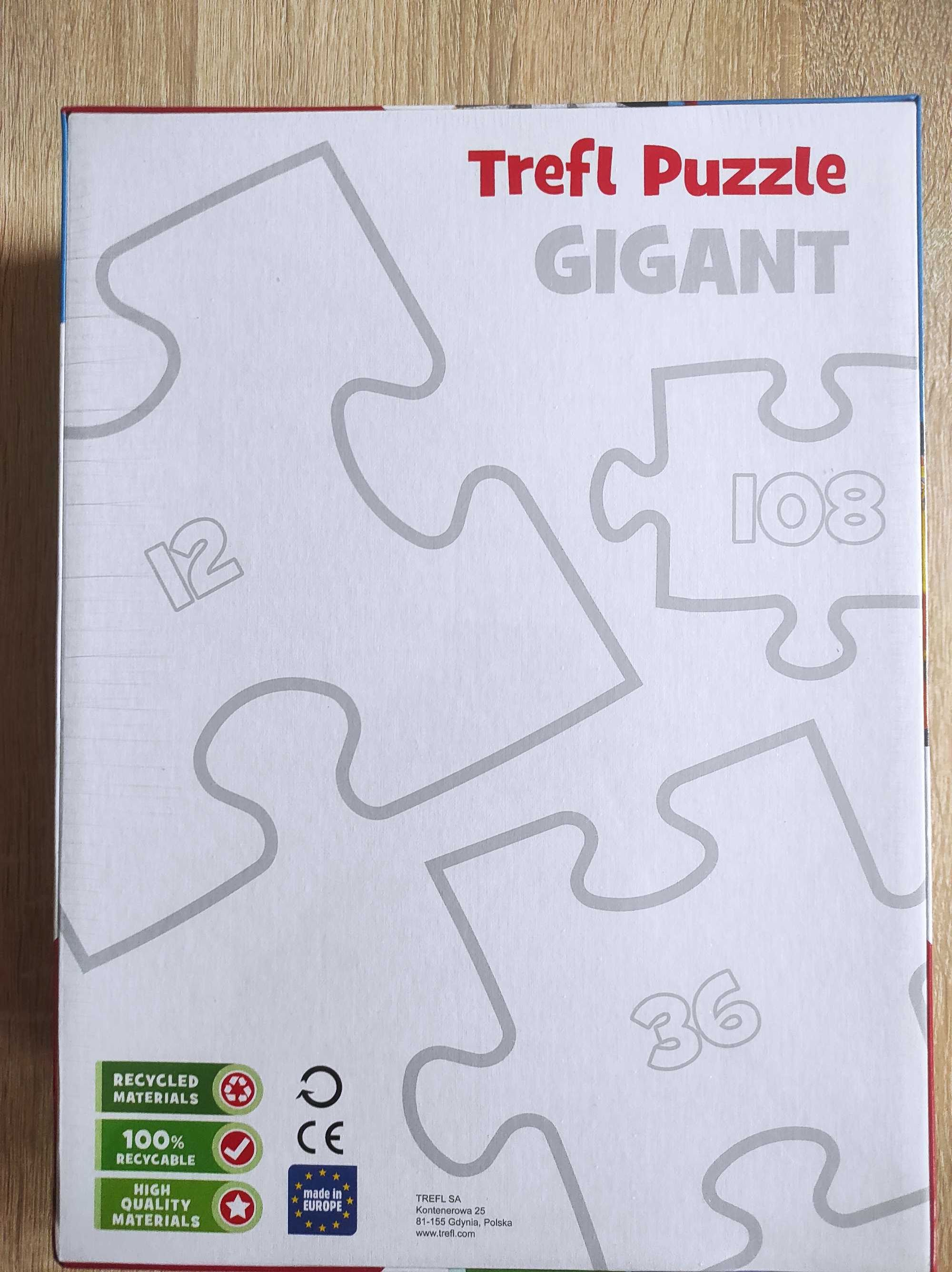 Puzzle, Trefl Gigant Junior 2w1, 108 elementów, Psi Patrol