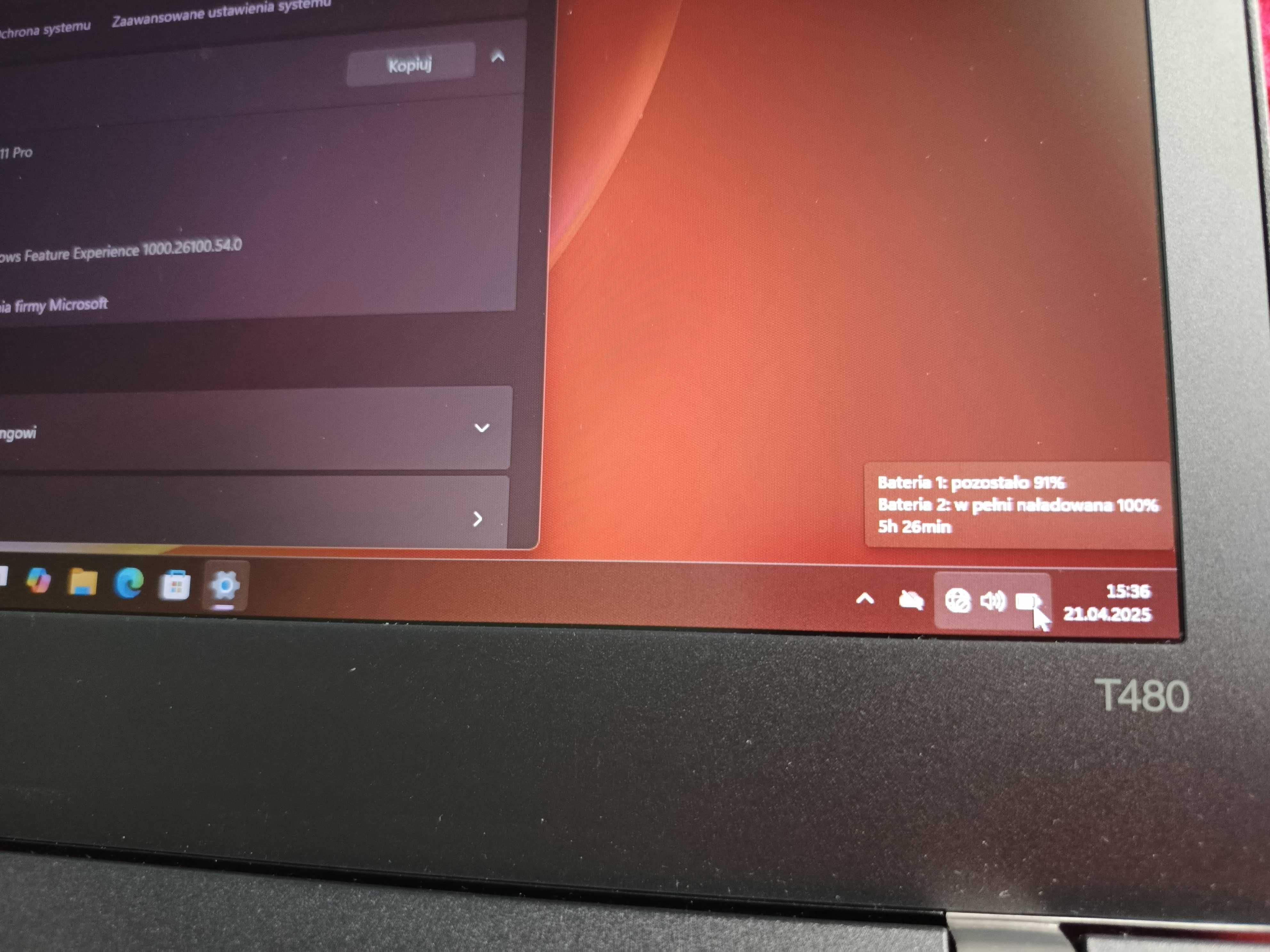 Sprzedam Lenovo T480 I5-7200U 2.5Ghz Windows 11