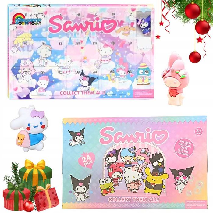Kalendarz Adwentowy Hello Kitty & Kuromi - 24 Świąteczne Figurki