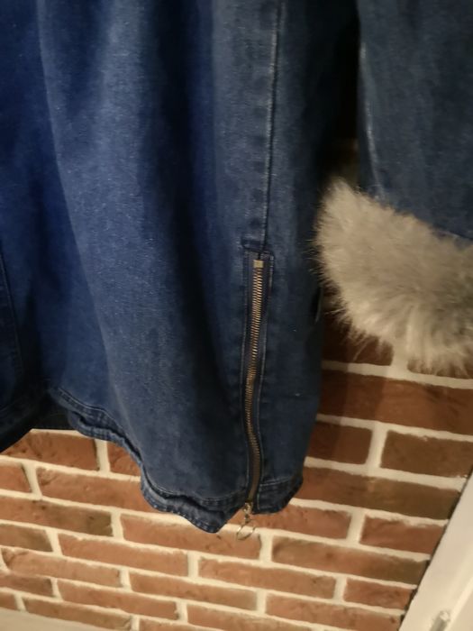 Płaszcz jeansowy ocieplany