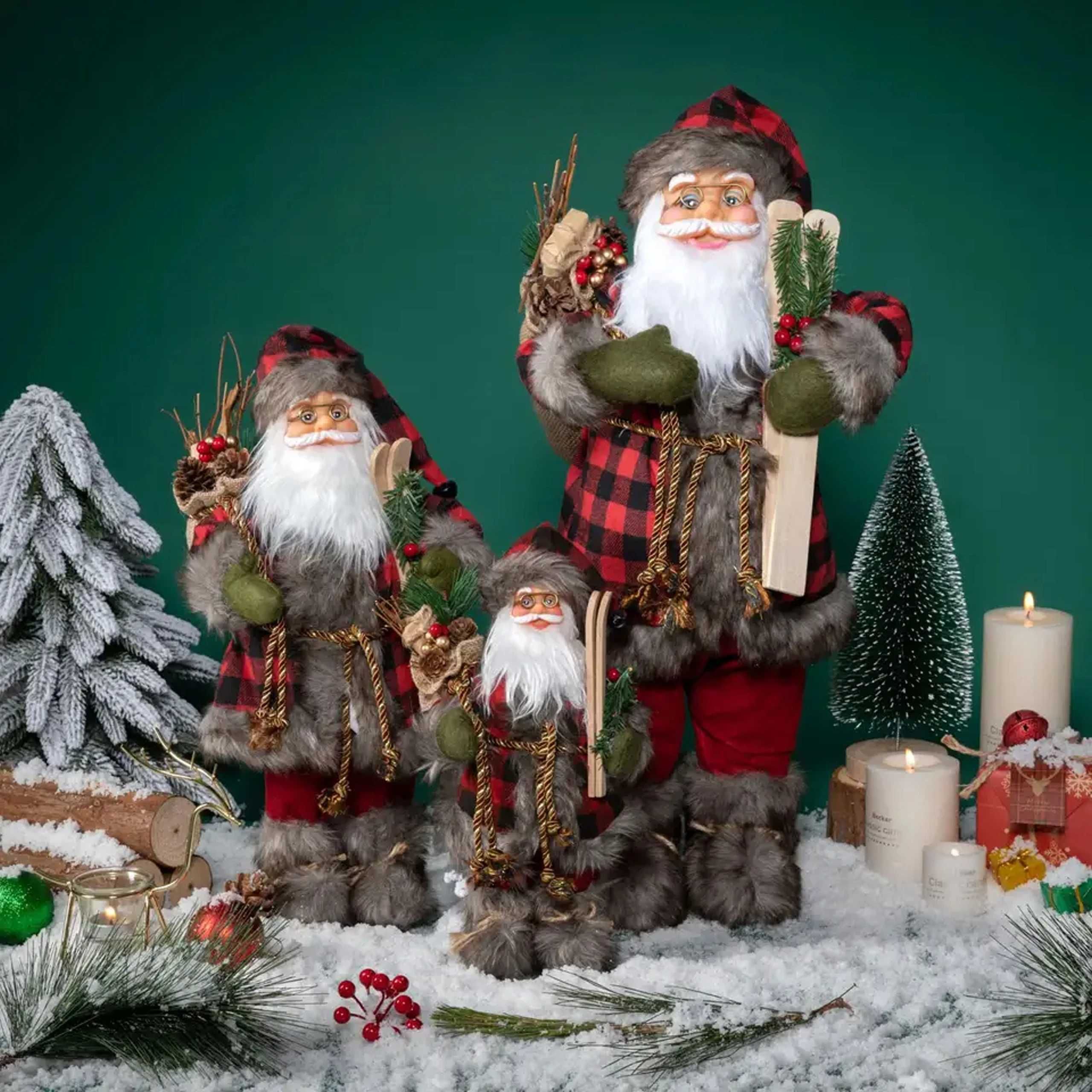 Święty Mikołaj Figurka Ozdoba Świąteczna 60Cm Wysoka Jakość