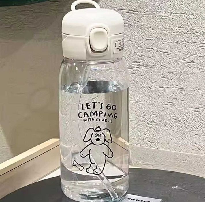 Дитяча пляшка для води з трубочкою, поїльник, 600 мл