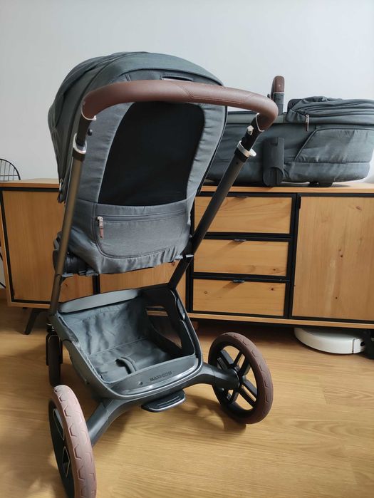 Carrinho Maxi-Cosi Fame Twillic Graphite + Alcofa – Como Novo