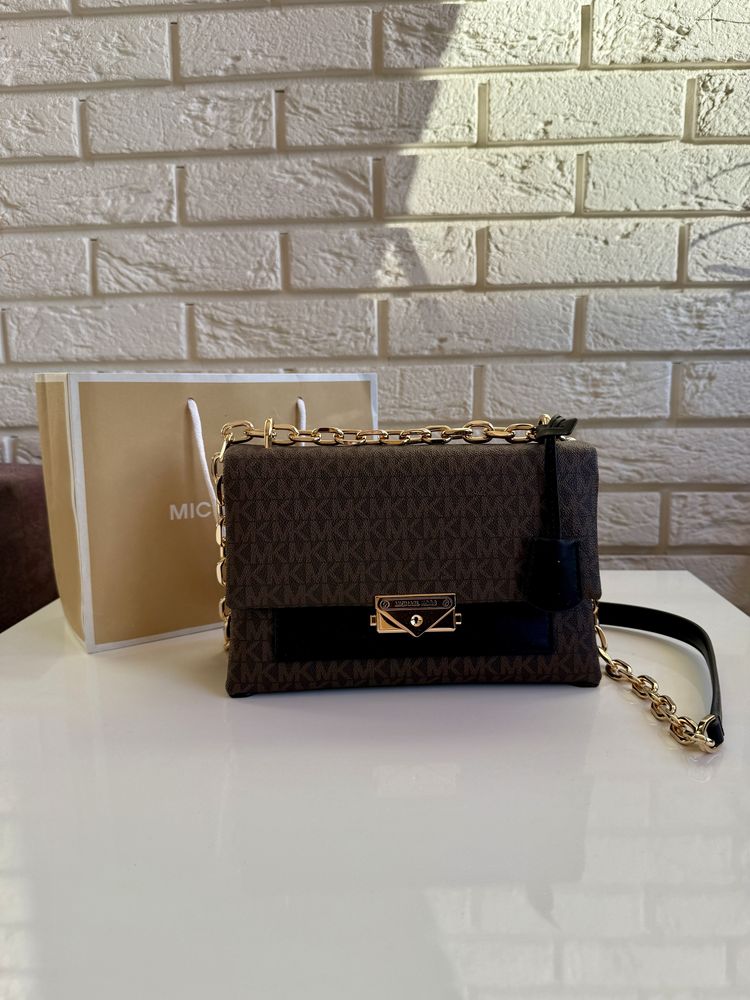 Nowa torebka Michael Kors brązowa monogram złote okucia