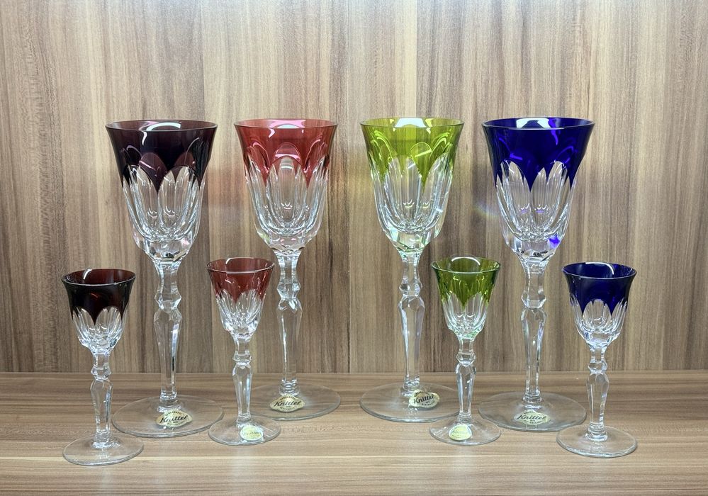 Винтажные хрустальные фужеры для вина и рюмки фирмы Knittel GDR Герман