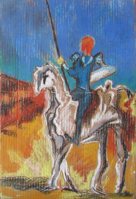 Don Kichot - rysunek pastelem