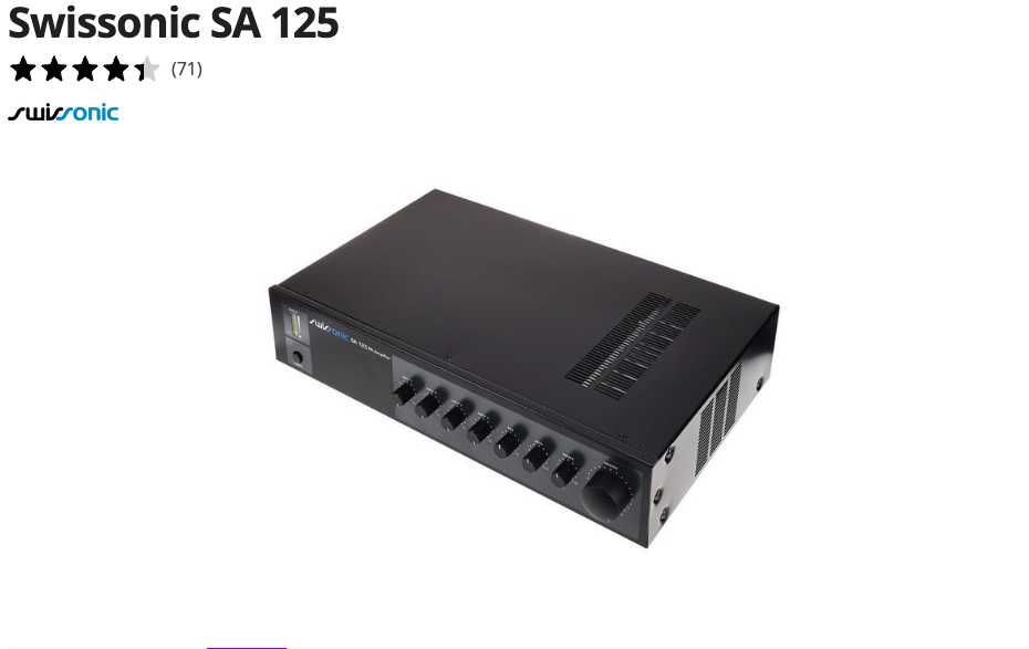 Wzmacniacz Swissonic SA 125 – wzmacniacz z mikserem NOWY na gwarancji!