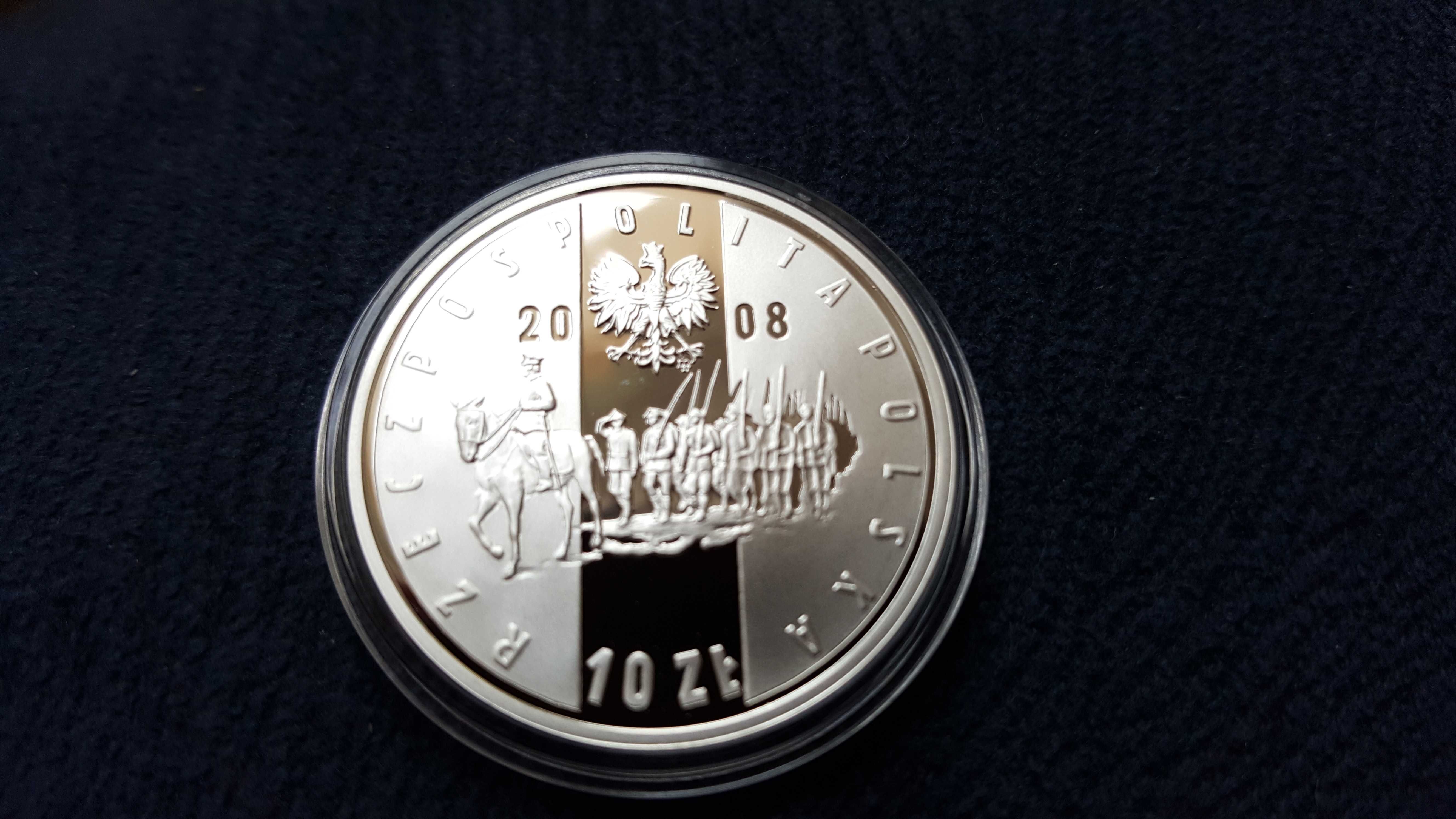 10 zł 2008 r. Powstanie Wielkopolskie Ag 925 mennicza L