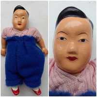 Антикварна лялька китаєць азіат 30-40рр опилки кукла