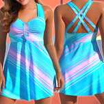 Damski Kostium Bikini Tankini Strój Kąpielowy Szorty Sukienka XL