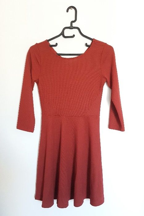Sukienka damska czerwona ceglasta wesele elegancka S 36 Reserved
