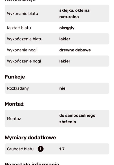 Stół okrągły 110