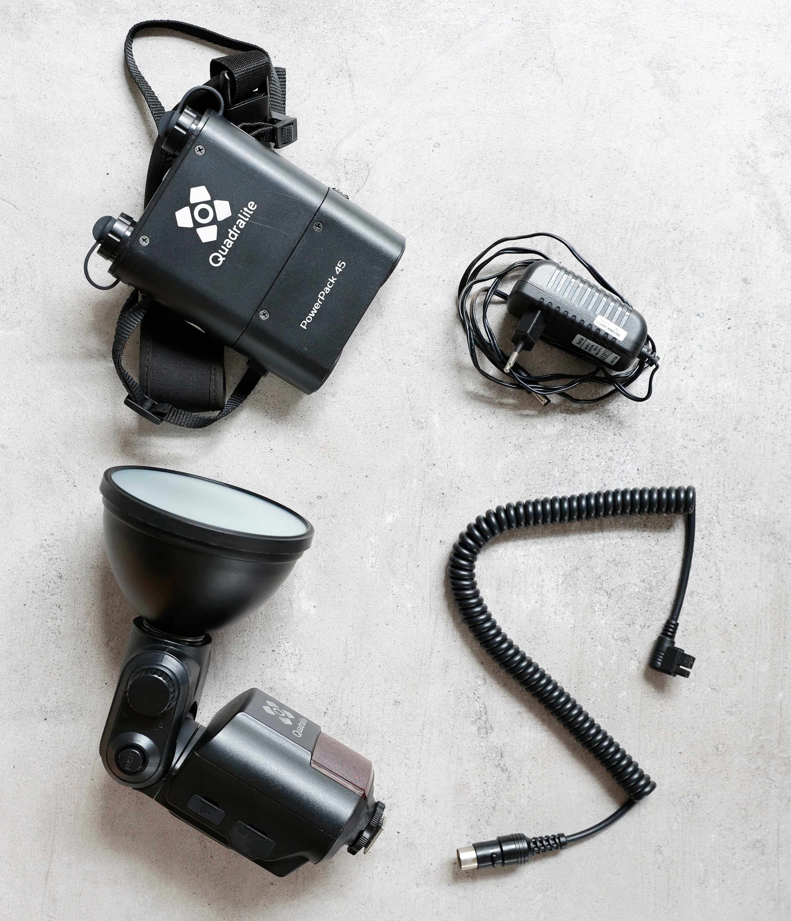 Quadralite Reporter 360 TTL  stopka Canon +  softbox octa