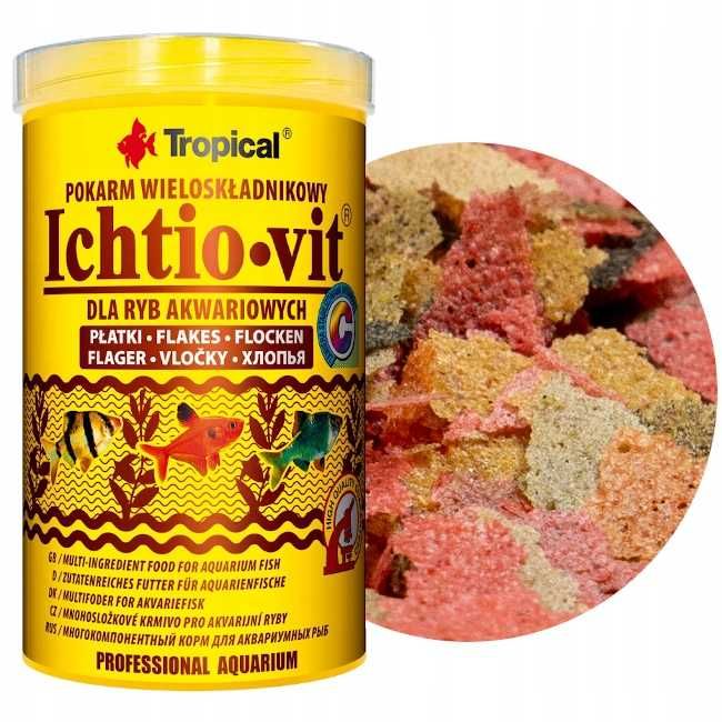 Pokarm w płatkach dla rybek Tropical Ichtiovit flakes 250ml