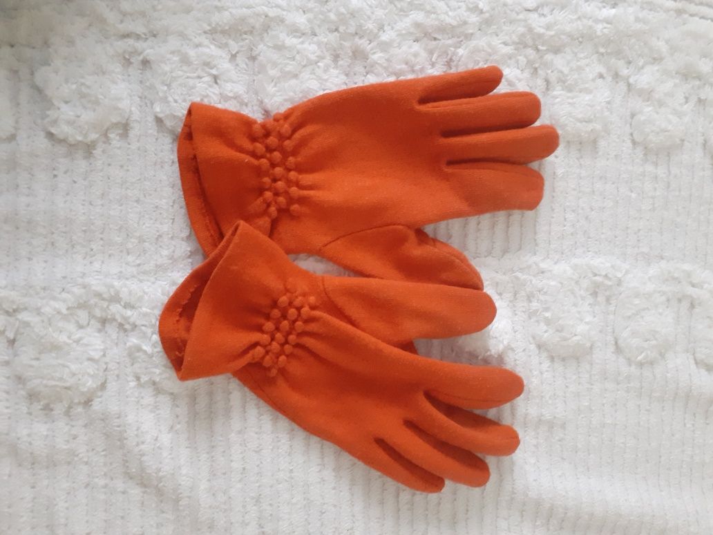 100% wool Pomarańczowa wełniane rękawiczki Woolen Orange gloves