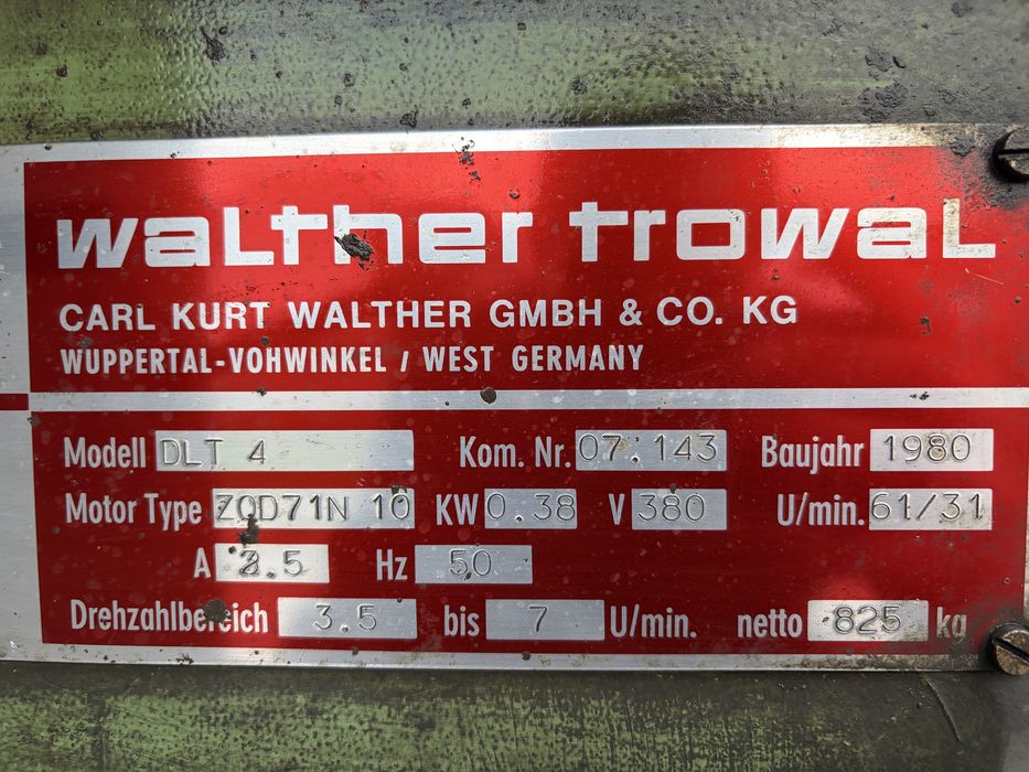 Trowalarka bębnowa Walther Trowal DLT 4 – West Germany