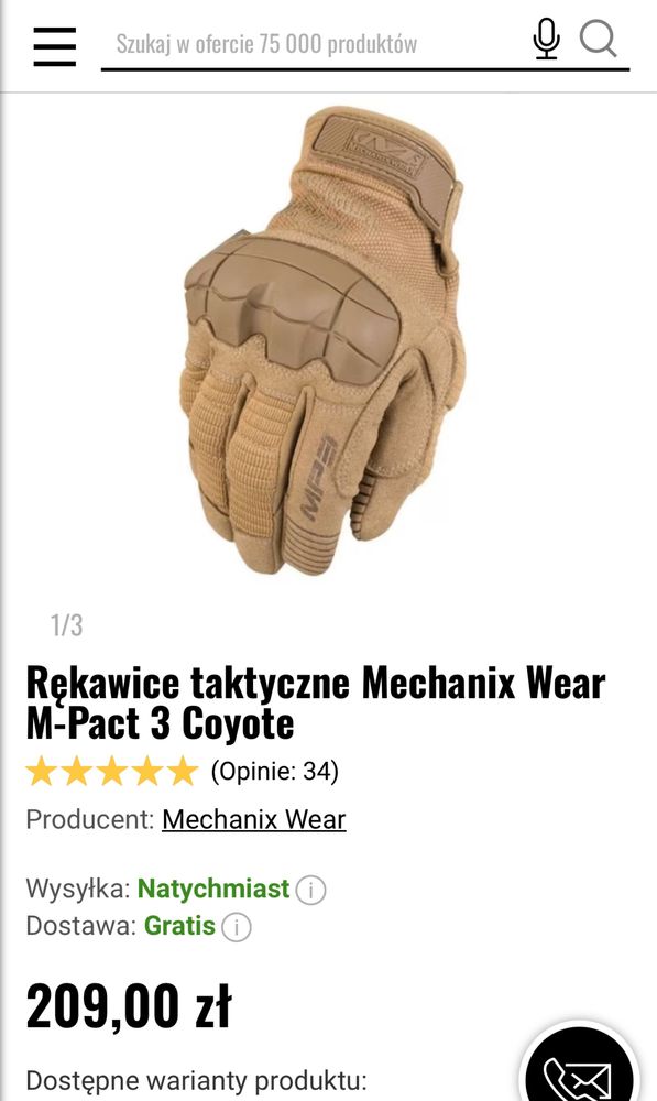 Rękawice mechanix wear m-pact 3