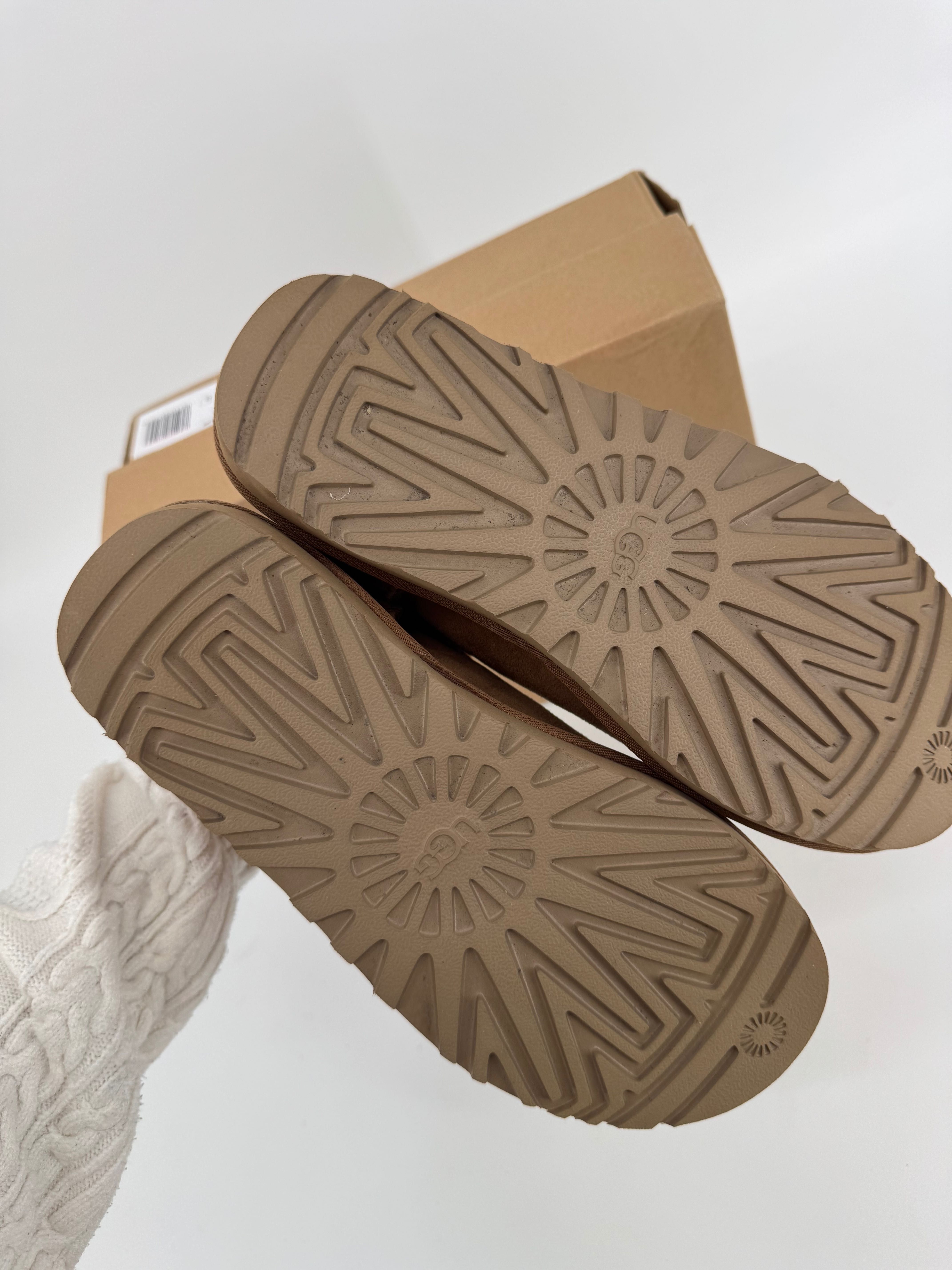UGG W classic ultra mini kozaki botki brązowe skórzane buty na wiosnę