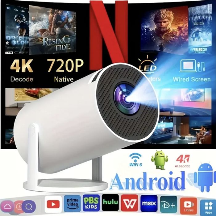 Новий Проектор HY300 – HD, Android 11, YouTube, Netflix, Google Play