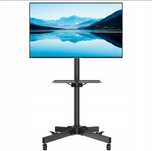 BONTEC Stojak TV Na Kółkach 23-60 Cal LED LCD Regulowany Z Półką 40kg