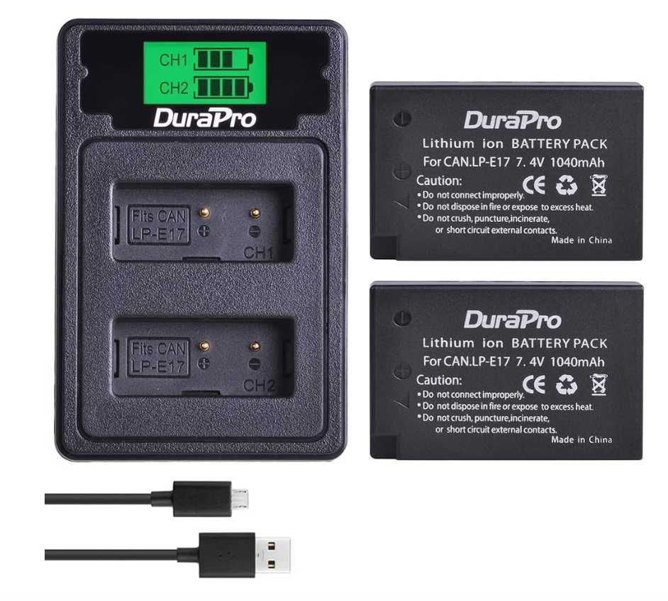 Podwójna ładowarka USB z portem typu C DuraPro LP-E17  LCD  do Canon