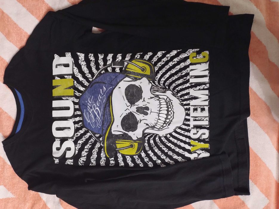 koszulka z długim rękawem,  z motywem czaszki, oversize, unisex