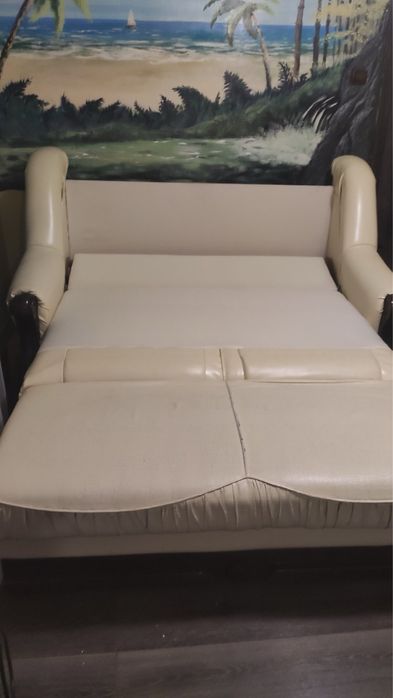 Диван ліжко розкладний шкіряний