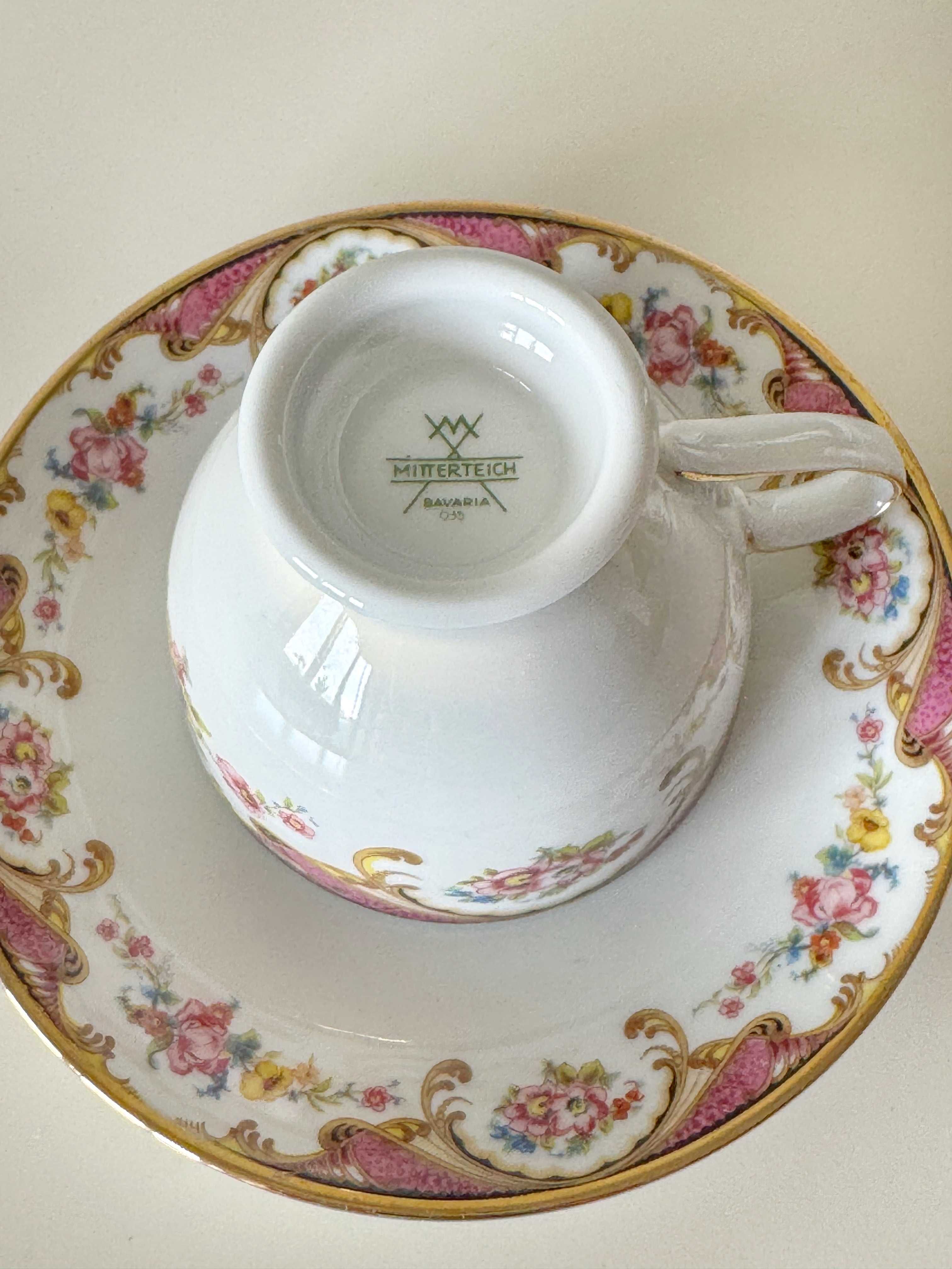 Mitterteich Bavaria - filiżanka z talerzykiem, Niemcy, Vintage